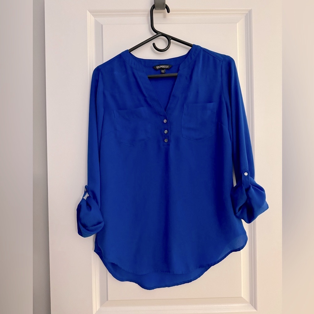 Express Women's Royal Blue Blouse (XS)
